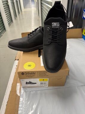 Steve Madden Black Perforated Derby Lace-Up Shoes